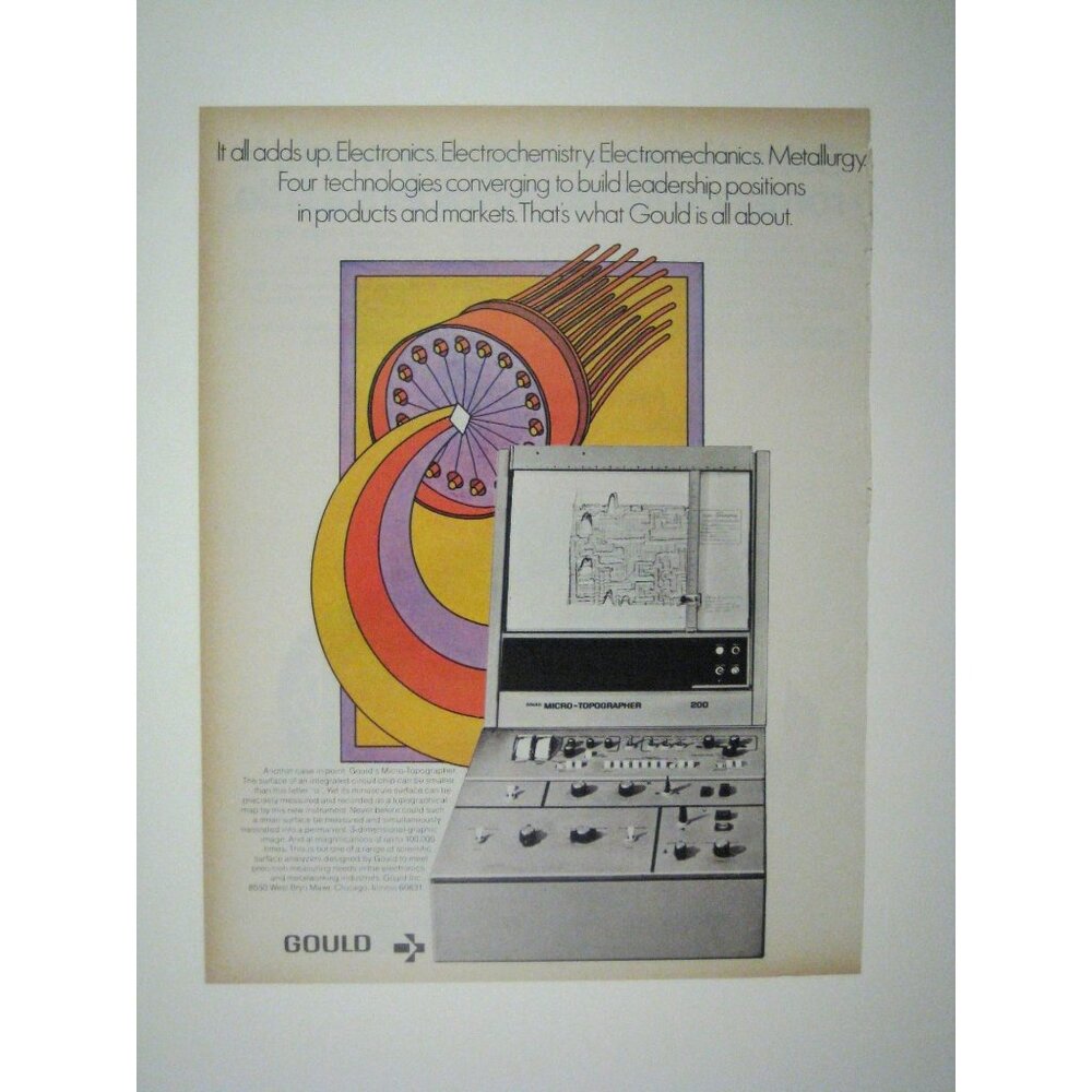 Vintage Gould Micro Topographer 200 Electronic Equipment Print Ad 1971